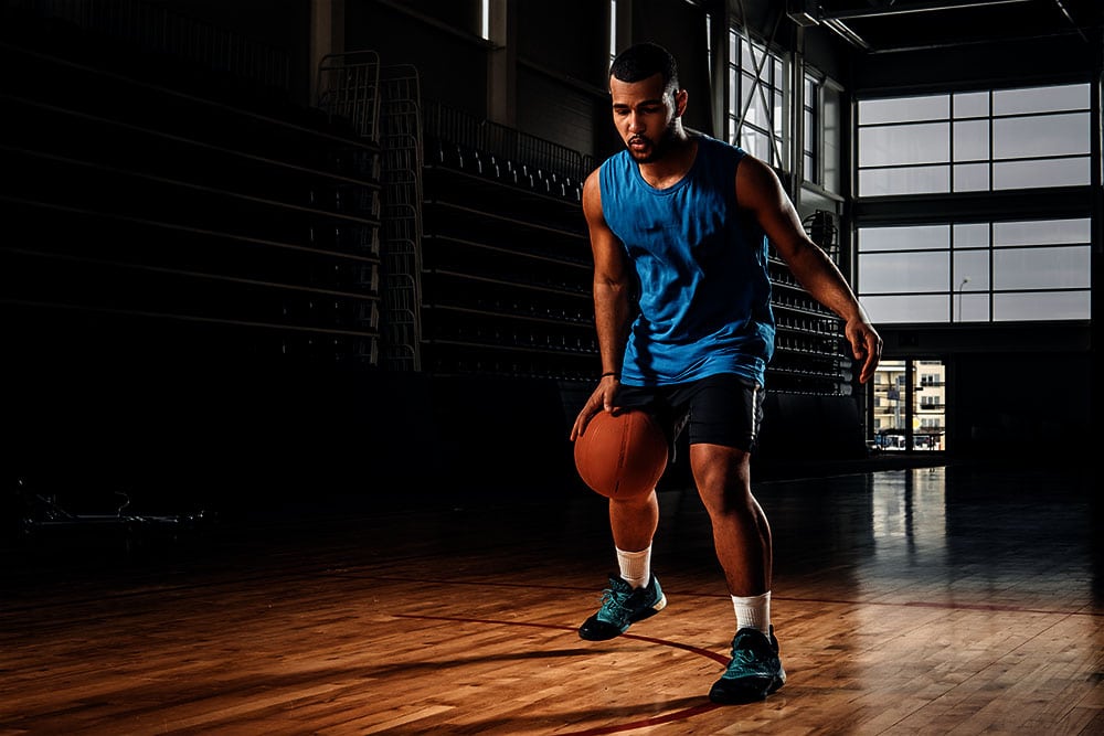 Professional Basketball Player In Action